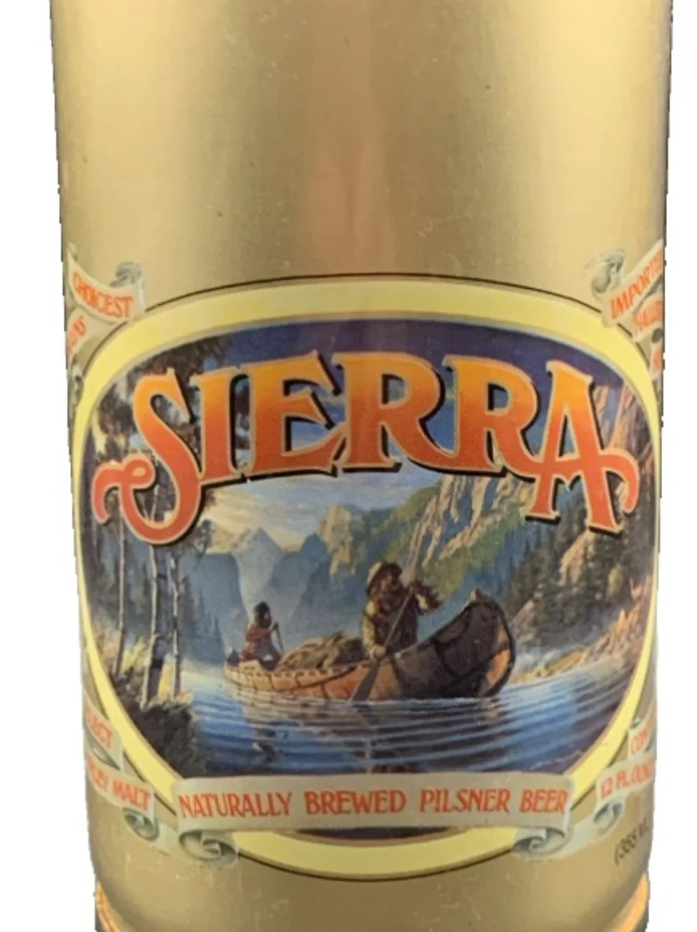 Vintage Beer Can Sierra Naturally Brewed Pilsner Beer Pull Tab Empty Steel Can